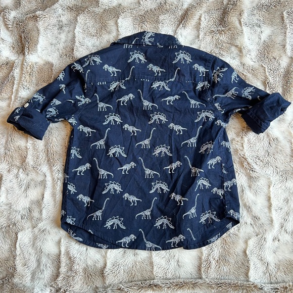 Gymboree Dark Blue Long Sleeve Shirt with Dinosaurs Prints - Kids size 3T - Picture 4 of 5